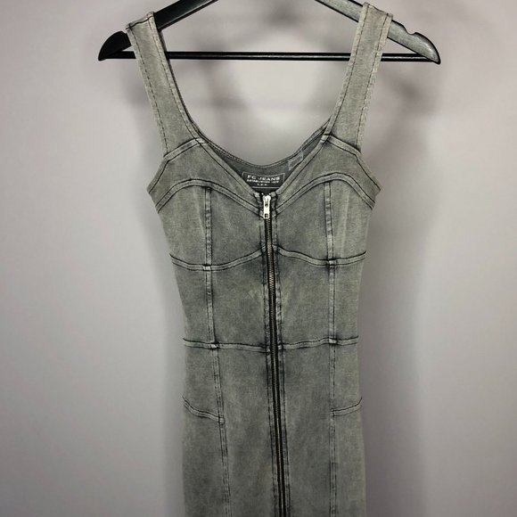 Grey zip up dress - Picture 1 of 3